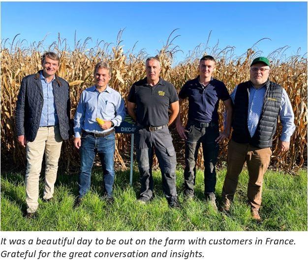 Rodrigo Santos with farmers in France