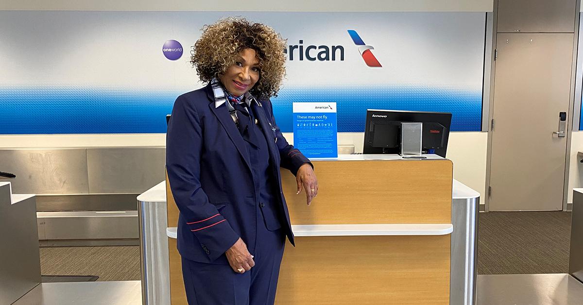Cheryl Gaymon in American Airlines uniform