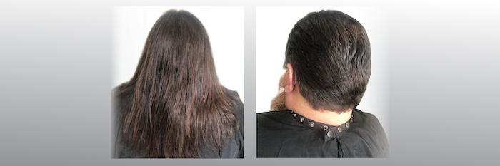 Before and after photo of John Doherty (rear view)