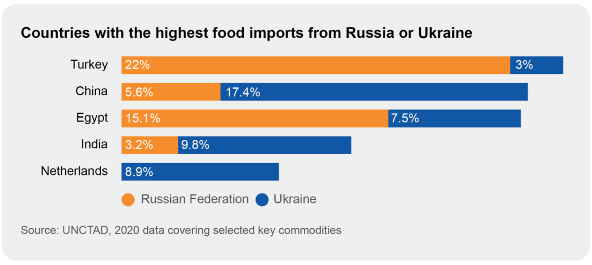 graph of food imports from both Ukraine and Russia