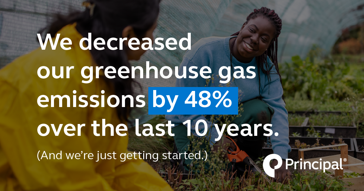 We decreased our greenhouse gas emissions by 48% over the last 10 years.
