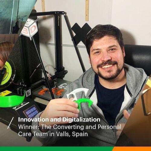 Innovation and Digitalization. Winner: The Converting and Personal Care Team in Vallis, Spain.