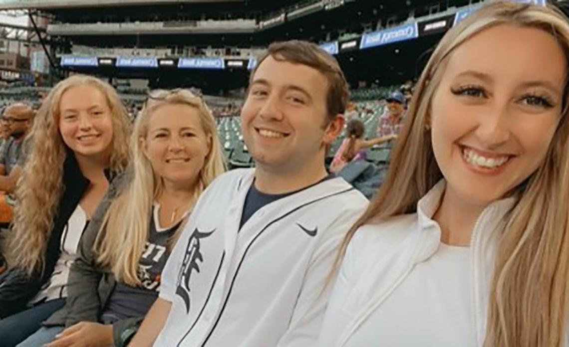 Heather Rivard and her family attend a Detroit TIgers baseball game.