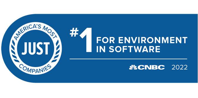 "#1 for environment in software" Just companies badge